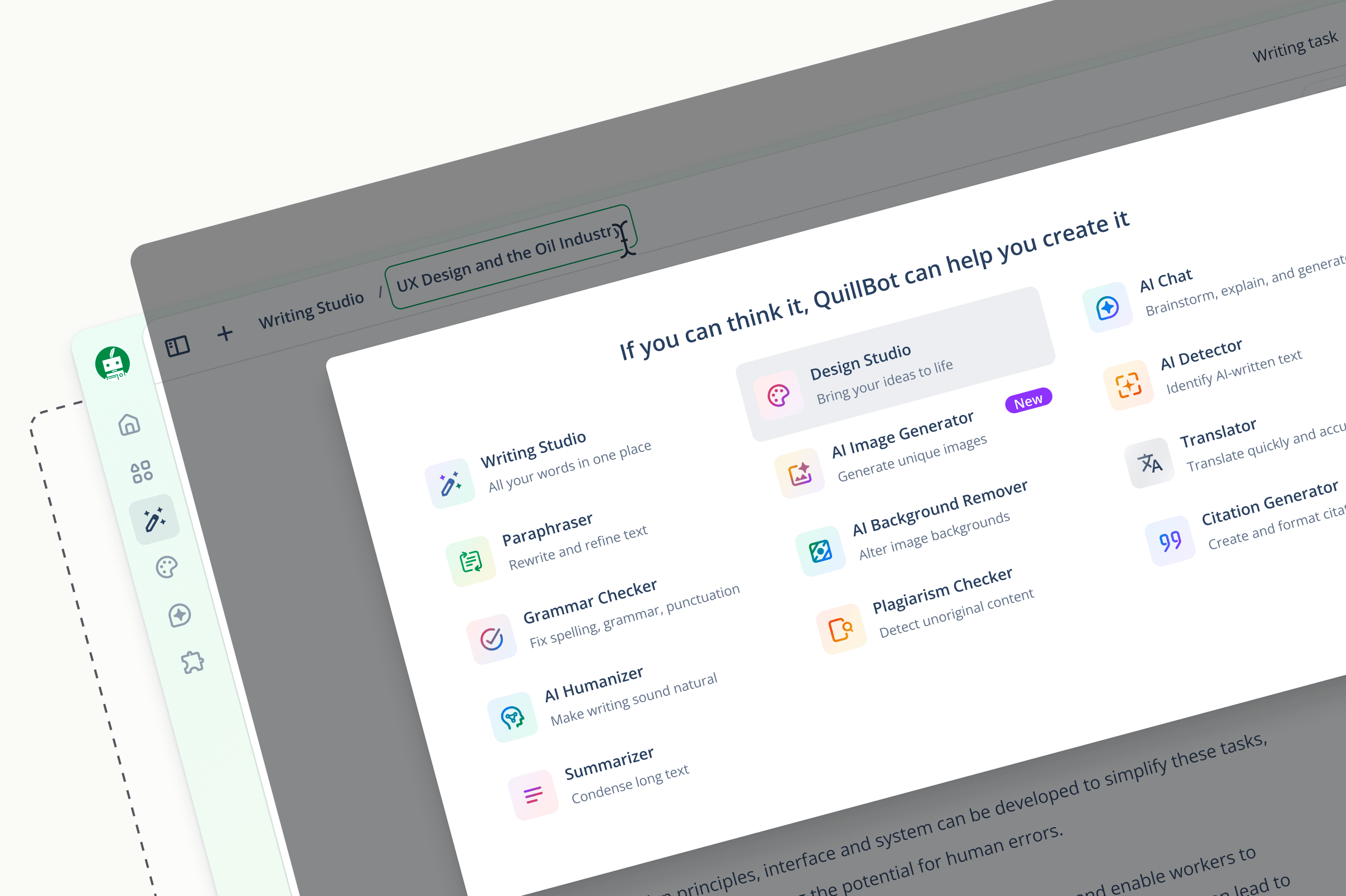 Mockup of how modules would embed within the writing studio